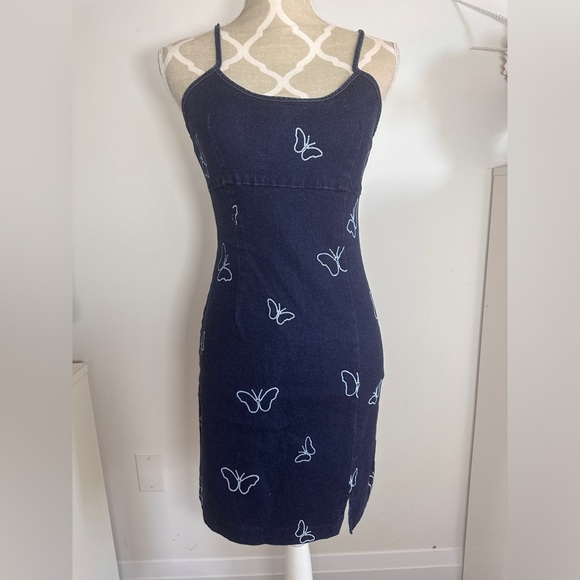 RARE Y2K late 90s vintage denim dress in PERFECT condition - Picture 2 of 7